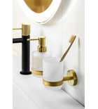 Photo: X-ROUND GOLD wall-hung tumbler holder, frosted glass, gold matt