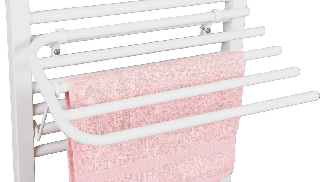 Sušák 4 ručníků na otopná tělesa, univerzální upínání, délka 50 cm, bílá 25-03-SV450
