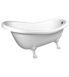 Photo: RETRO Freistehende Badewanne 147x69,5x67,5cm, Füße weiß, weiß