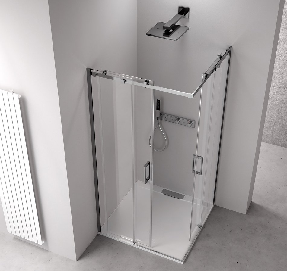 Polysan THRON SQUARE čtvercový sprchový kout 1200x1000mm, hranaté pojezdy, rohový vstup TL2210-5002