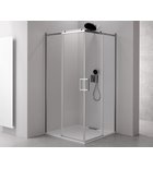 Photo: THRON LINE ROUND Corner Entry Square Shower Screen 1000x1000mm, Round Rollers