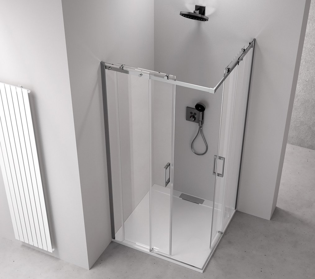 Polysan THRON ROUND čtvercový sprchový kout 900x900mm, kulaté pojezdy, rohový vstup TL2990-5005