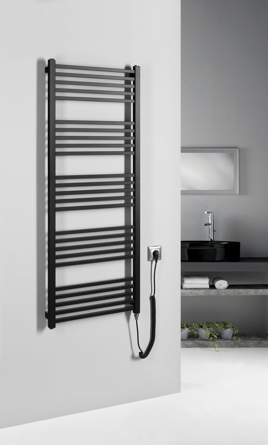 Sapho METRO-E elektrické otopné těleso rovné 500x1340 mm, 500 W, černá mat ME513B