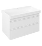 Photo: SITIA umývadlová skrinka 75,6x50x44,2cm, 2x zásuvka, biela matná