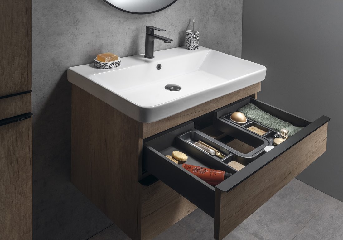 Sapho SITIA dvojumyvadlová skříňka 116x50x44,2cm, 4xzásuvka, dub alabama SI120-2222