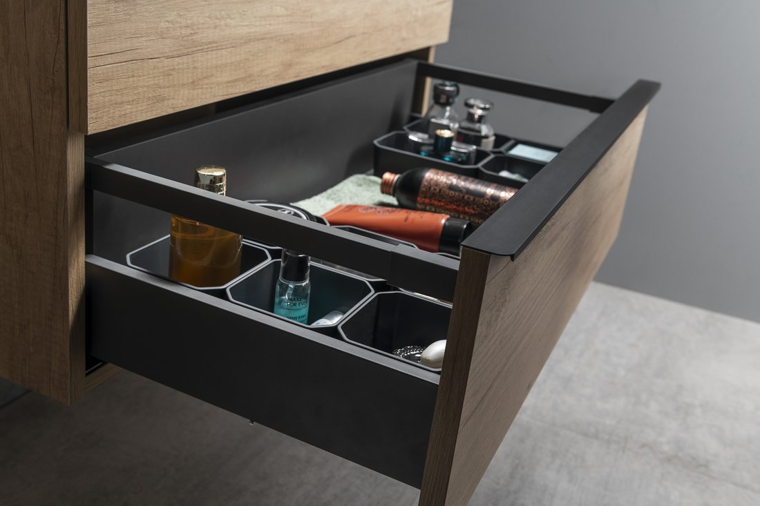 Sapho SITIA dvojumyvadlová skříňka 116x50x44,2cm, 4xzásuvka, dub alabama SI120-2222