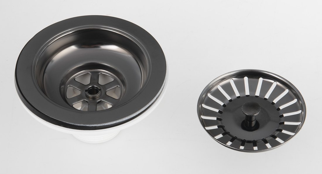 Bruckner Dřezová výpust 6/4", nerez/gun metal 155.121.6
