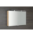 Photo: MIRRÓ mirror cabinet incl. LED light, 100x70x16cm, oak Alabama
