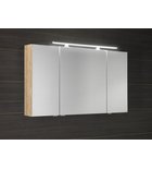 Photo: MIRRÓ mirror cabinet incl. LED light, 3x doors, 120x70x16cm, oak Alabama