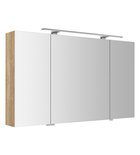 Photo: RIWA mirror cabinet incl. LED light, 3x doors, 121x70x17cm, oak Alabama