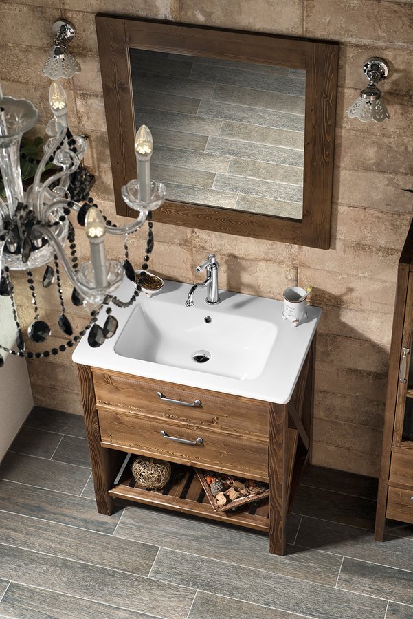 Sapho BRAND zrcadlo v dřevěném rámu 600x800mm, mořený smrk BA058S