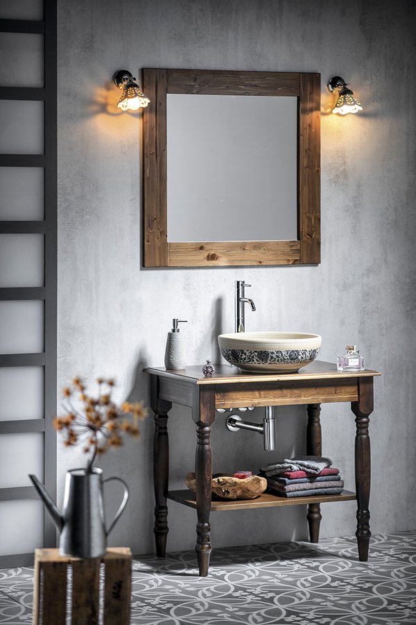 Sapho BRAND zrcadlo v dřevěném rámu 600x800mm, mořený smrk BA058S