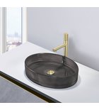 Photo: NOBAL Engraved Glass Countertop Washbasin 49x38 cm, black
