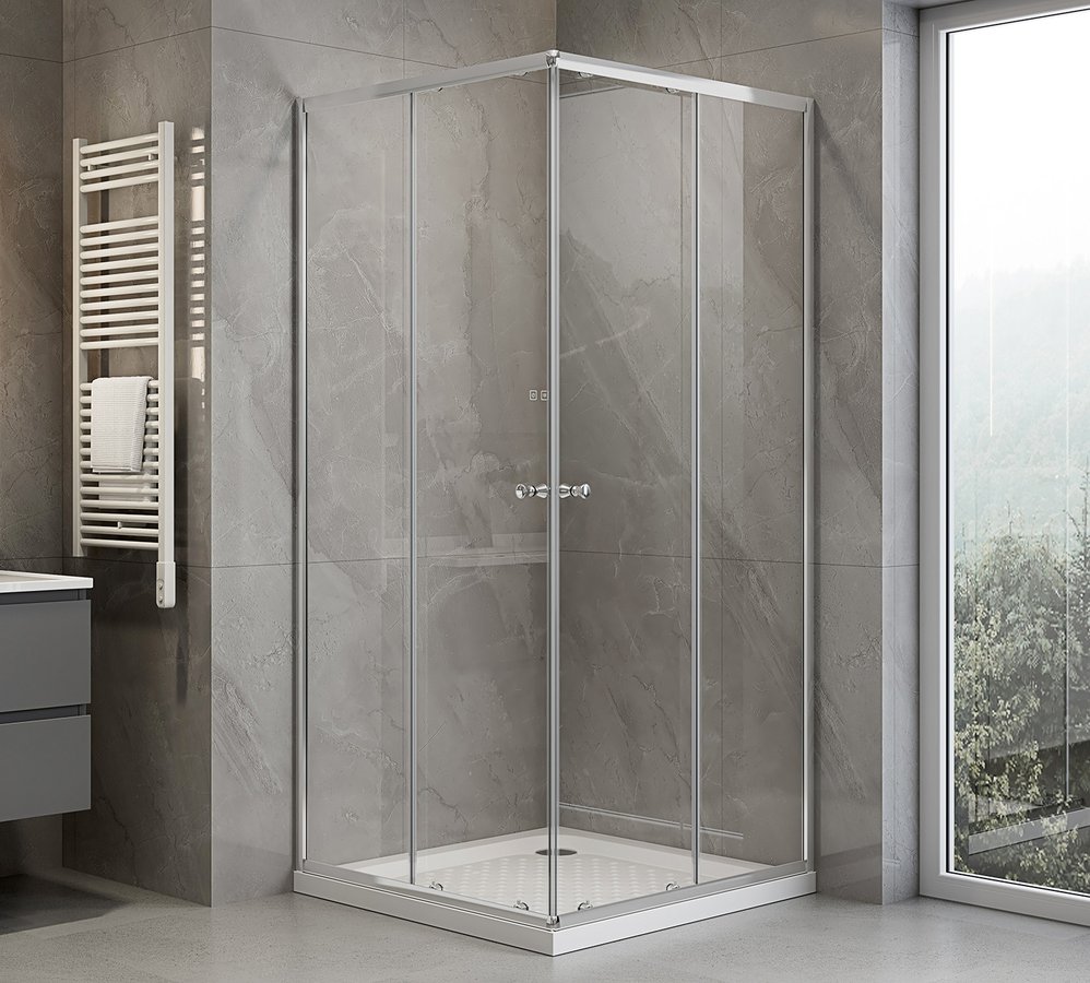 AGGA čtvercová sprchová zástěna 900x900mm, čiré sklo HLF909Y