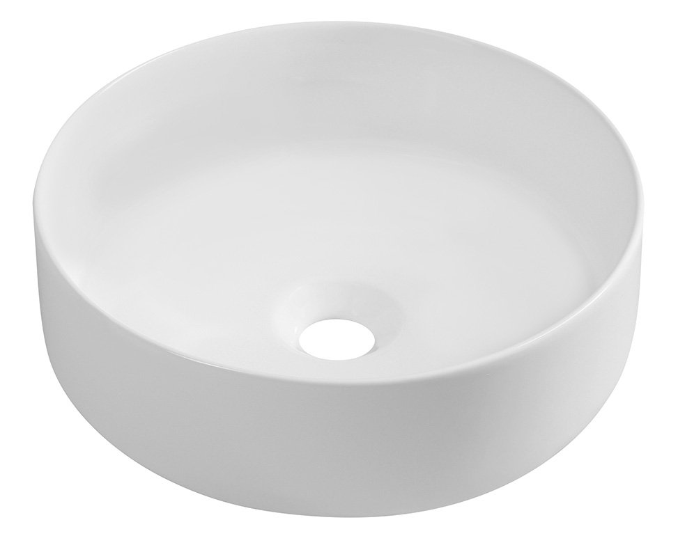 Isvea INFINITY ROUND keramické umyvadlo na desku, průměr 36cm, bílá mat 10NF65036-2L