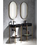 Photo: AVONA ovaler Spiegel im Rahmen 50x100cm, golden matt