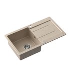 Photo: Granite sink with draining board, 77x44cm, beige