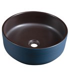 Photo: PRIORI umywalka ceramiczna nablatowa Ø 41 cm, niebieski/brązowy