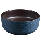 Photo: PRIORI counter top ceramic washbasin Ø 41 cm, blue/brown