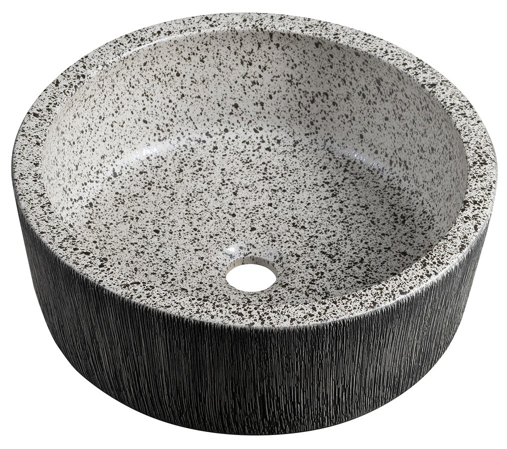 PRIORI keramické umyvadlo na desku, Ø 41 cm, granit PI035