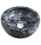 Photo: PRIORI counter top ceramic washbasin Ø 41 cm, blue blossoms