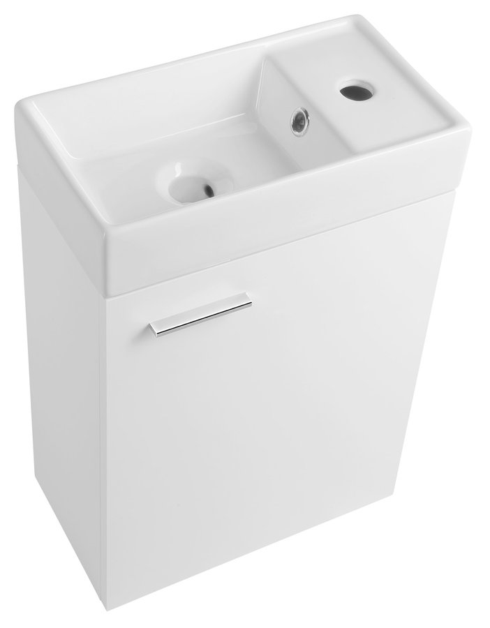Aqualine ZOJA skříňka s keramickým umyvadlem 40x22 cm, bílá 51049A-02