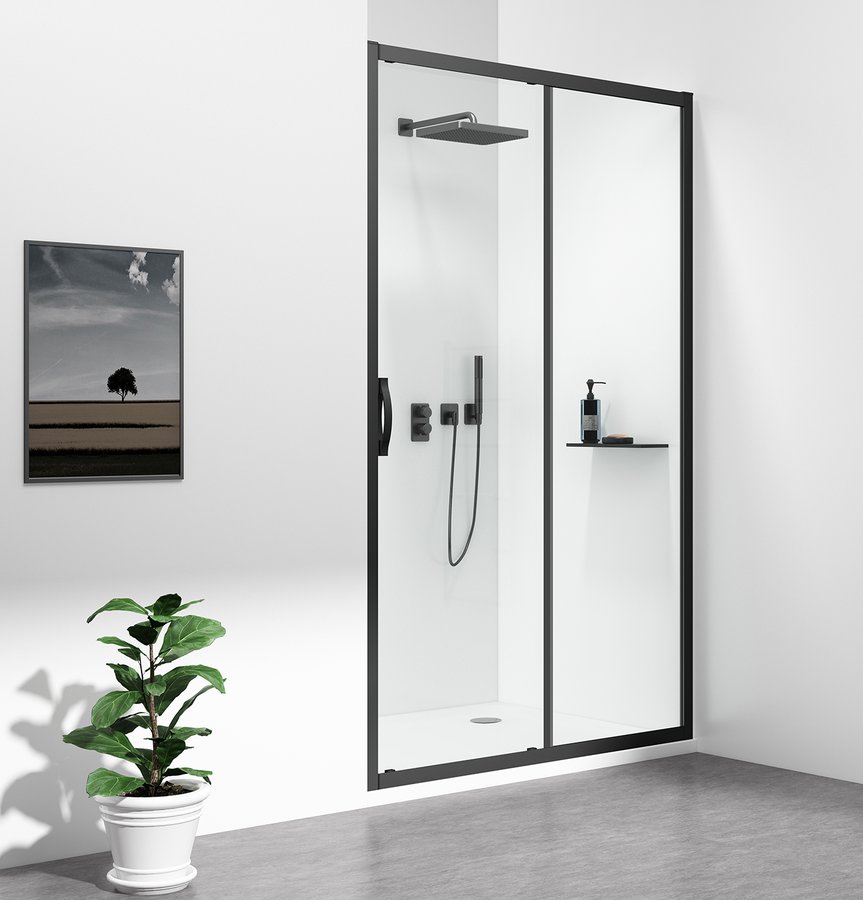 SIGMA SIMPLY BLACK sprchové dveře posuvné 1200 mm, čiré sklo GS1112B