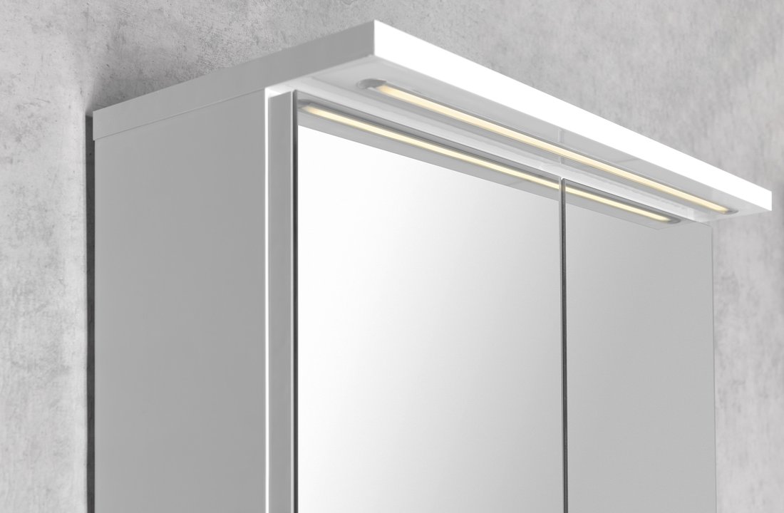 Aqualine KAWA STRIP galerka s LED osvětlením 60x70x22cm, bílá WGL60S