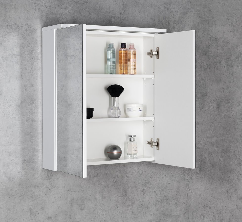 Aqualine KAWA STRIP galerka s LED osvětlením 60x70x22cm, bílá WGL60S