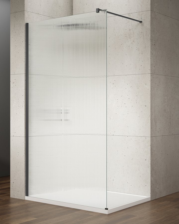 VARIO BLACK jednodílná sprchová zástěna k instalaci ke stěně, sklo nordic, 1000 mm GX1510-06