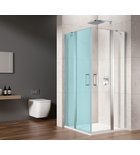 Photo: LORO drzwi prysznicowe, wejście z rogu, 800 mm, szkło czyste