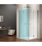 Photo: LORO Bi-fold Shower Door for corner entry 900 mm, clear glass