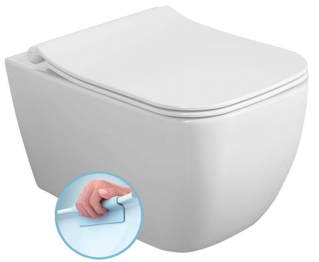 VEA závěsná WC mísa Rimless, 34,5x52cm, bílá 10VA02001