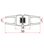 Photo: Zestaw płaskich uszczelek magnetycznych, szkło 5/5mm, 1850mm