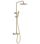 Photo: Duschsäule mit Thermostat-Armatur, Gold matt