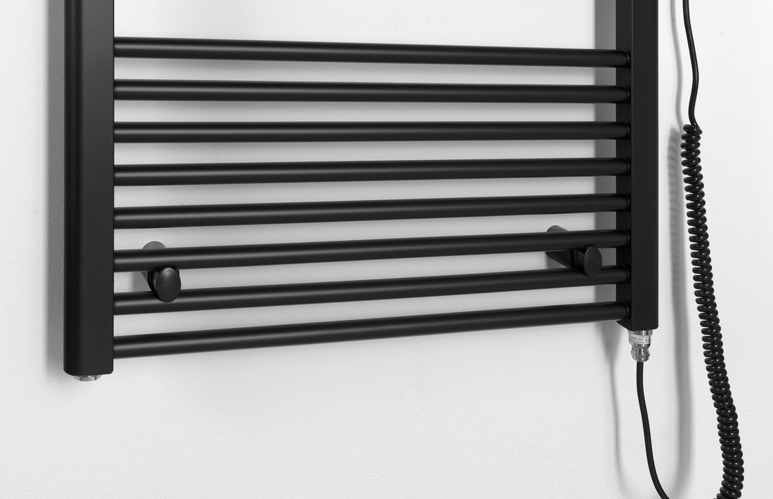 Aqualine DIRECT-E elektrické otopné těleso rovné 600x1680 mm, 800 W, černá ILE66TB