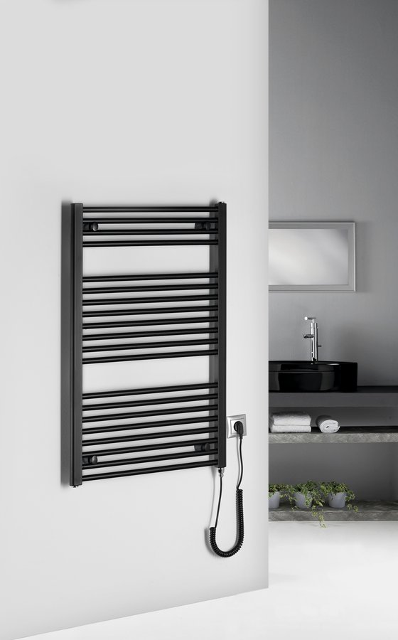 Aqualine DIRECT-E elektrické otopné těleso rovné 600x960 mm, 400 W, černá ILE96TB