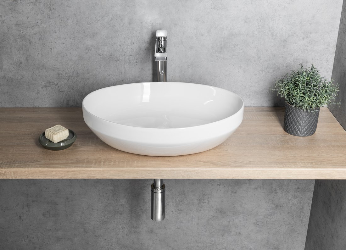Aqualine Keramické umyvadlo na desku 50,5x37 cm, bílá 50361