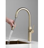 Photo: FLAWO bateria kuchenna z wysuwaną wylewką, złoto mat