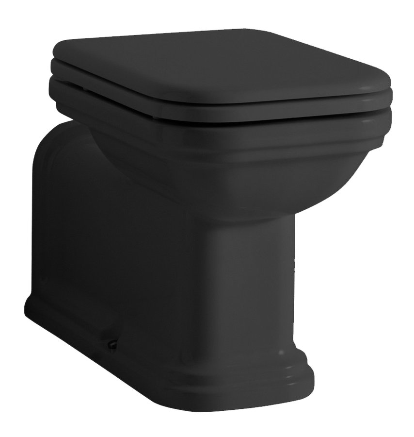 Kerasan WALDORF WC mísa stojící, 37x65cm, spodní/zadní odpad, černá mat 411631