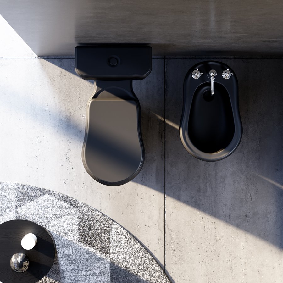 Kerasan RETRO bidet stojící 38,5x60cm, černá mat 102031