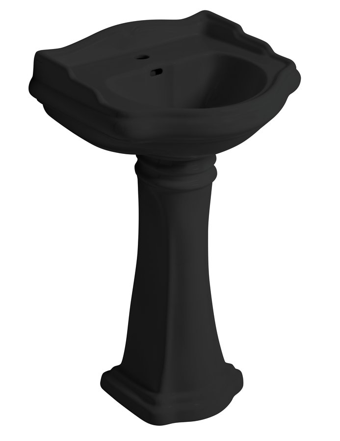 Kerasan RETRO universální keramický sloup k umyvadlům 56,69,73cm, černá mat 107031