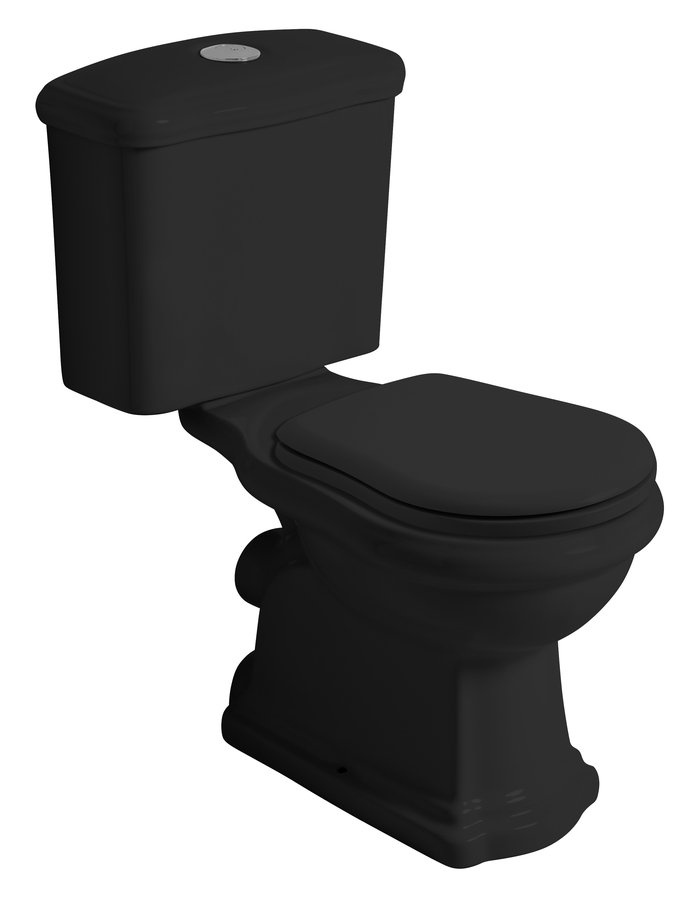 Kerasan RETRO WC kombi mísa 38,5x72cm, zadní odpad, černá mat 101331