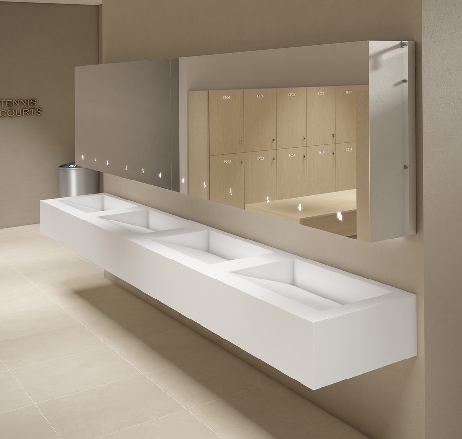 NOFER ESSENTIA zrcadlová skříňka 1000 mm s automatickým dávkovačem mýdla a zásobníkem na papírové ručníky MUM000126