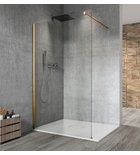 Photo: VARIO GOLD MATT One-piece shower glass panel, wall-mount, clear glass, 1000 mm