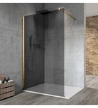 Photo: VARIO GOLD MATT One-piece shower glass panel, wall-mount, smoked glass, 1000 mm