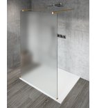 Photo: VARIO GOLD MATT One-piece shower glass panel, freestanding, matt glass, 1100 mm