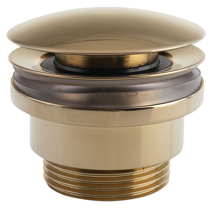 Silfra Umyvadlová výpust 5/4“, tichý click-clack, velká zátka, 5-55mm, zlato UD425S56P