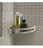 Photo: SMART Shower Corner Shelf, 210x45x210mm, brushed stainless steel