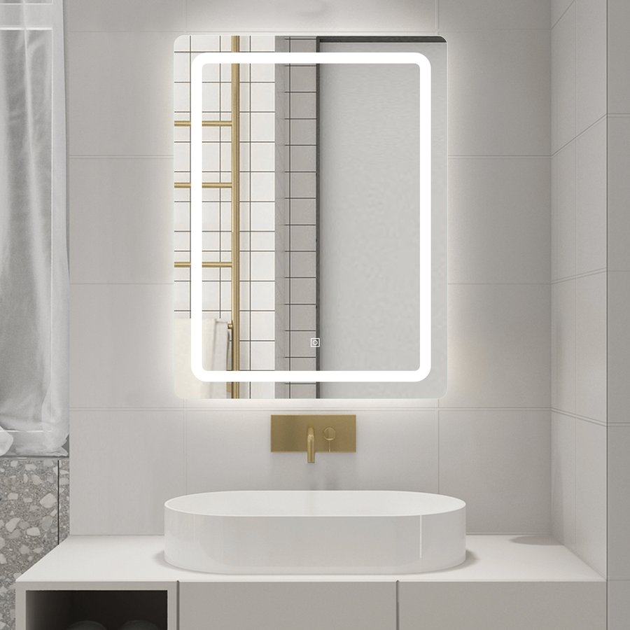 Aqualine SALICA zrcadlo s LED osvětlením 60x80cm, dotykový senzor, stmívatelné SC080